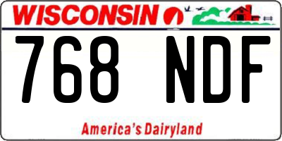 WI license plate 768NDF