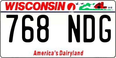 WI license plate 768NDG
