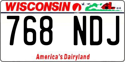 WI license plate 768NDJ