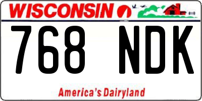 WI license plate 768NDK