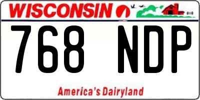 WI license plate 768NDP