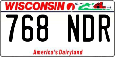 WI license plate 768NDR