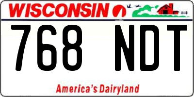 WI license plate 768NDT