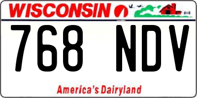 WI license plate 768NDV