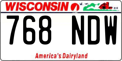 WI license plate 768NDW