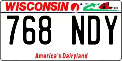 WI license plate 768NDY