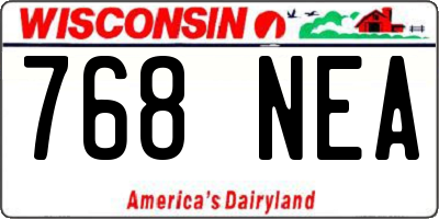 WI license plate 768NEA