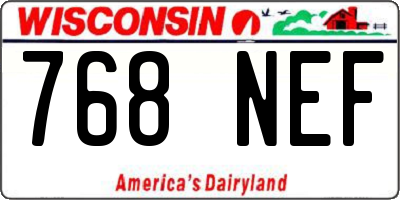 WI license plate 768NEF