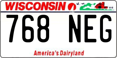 WI license plate 768NEG