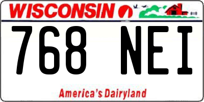 WI license plate 768NEI