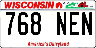 WI license plate 768NEN