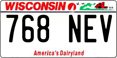 WI license plate 768NEV