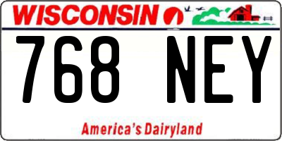 WI license plate 768NEY