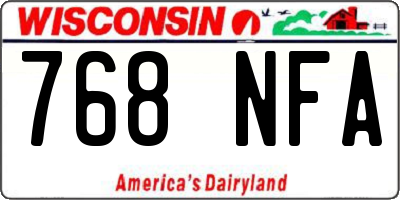 WI license plate 768NFA