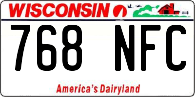 WI license plate 768NFC