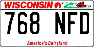 WI license plate 768NFD