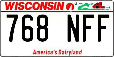 WI license plate 768NFF