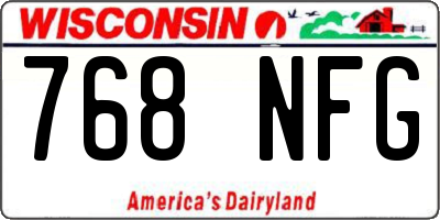 WI license plate 768NFG