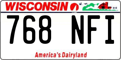 WI license plate 768NFI