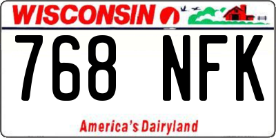 WI license plate 768NFK