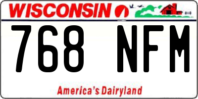 WI license plate 768NFM