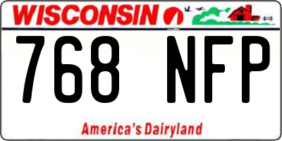 WI license plate 768NFP