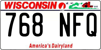 WI license plate 768NFQ