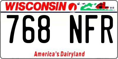 WI license plate 768NFR