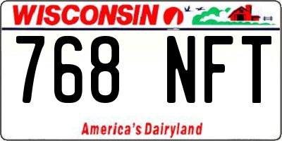 WI license plate 768NFT