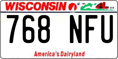 WI license plate 768NFU
