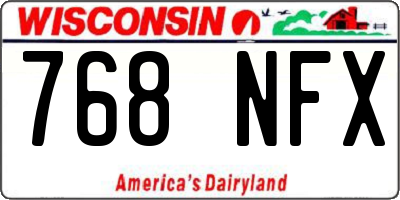WI license plate 768NFX