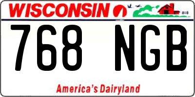 WI license plate 768NGB