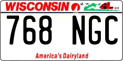 WI license plate 768NGC