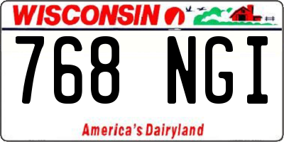 WI license plate 768NGI