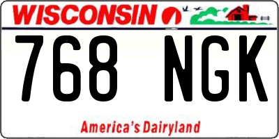 WI license plate 768NGK