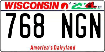 WI license plate 768NGN