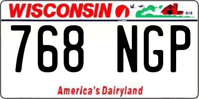 WI license plate 768NGP