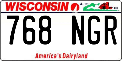WI license plate 768NGR