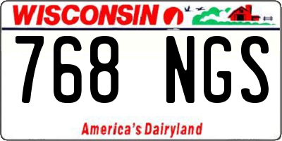 WI license plate 768NGS