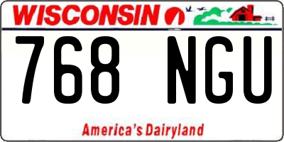 WI license plate 768NGU