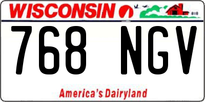 WI license plate 768NGV