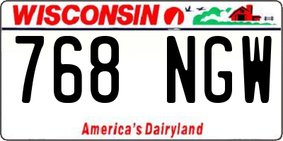 WI license plate 768NGW