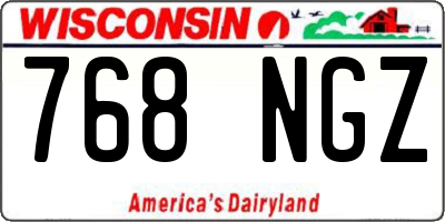 WI license plate 768NGZ