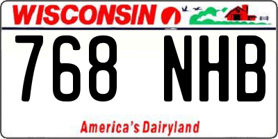 WI license plate 768NHB