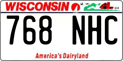 WI license plate 768NHC