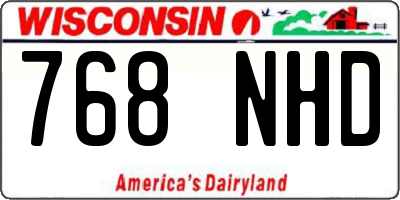 WI license plate 768NHD