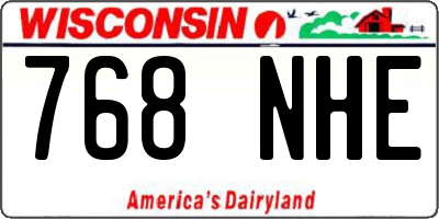 WI license plate 768NHE