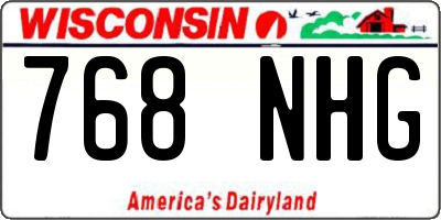 WI license plate 768NHG