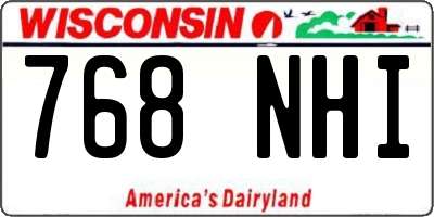 WI license plate 768NHI