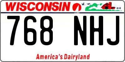 WI license plate 768NHJ